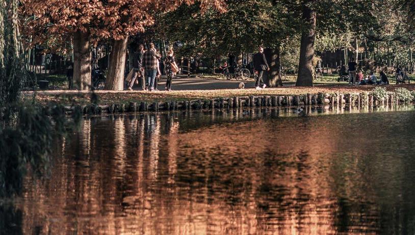 Herbst am Fluss entlang