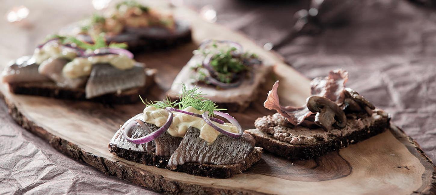 Smørrebrød am Brett