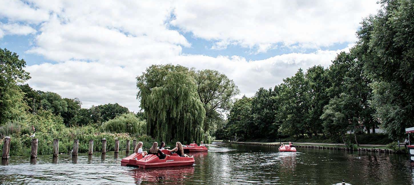 Tretboot auf der Odense Å