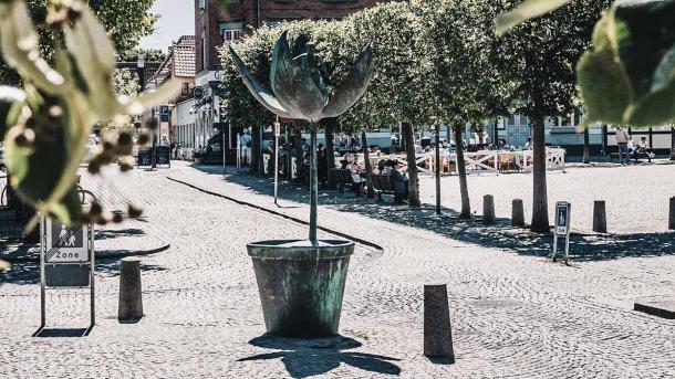 Däumelinchen-Skulptur beim Sortebrødre Torv