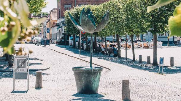 Däumelinchen-Skulptur beim Sortebrødre Torv