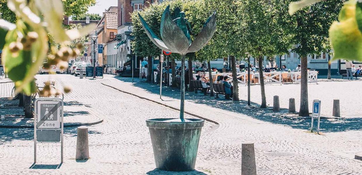 Däumelinchen-Skulptur beim Sortebrødre Torv