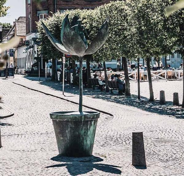 Däumelinchen-Skulptur beim Sortebrødre Torv