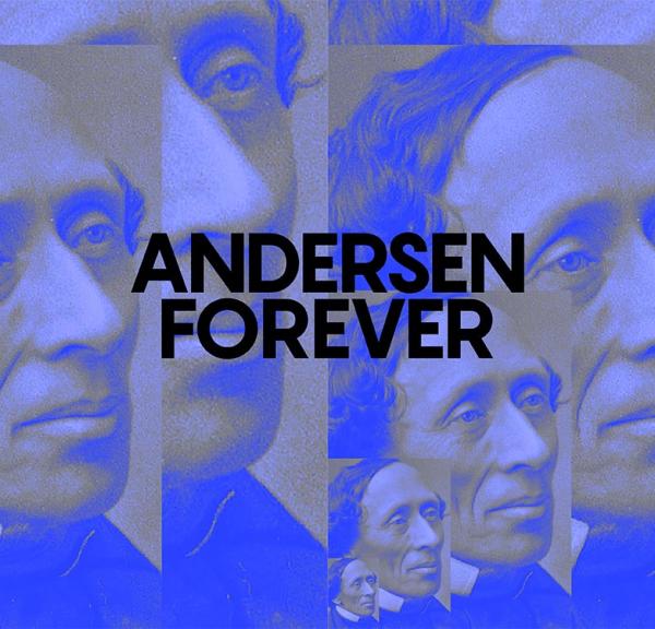 Andersen forever blaa med sort skrift