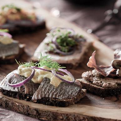 Smørrebrød am Brett